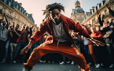 Fototapeta na wymiar ance battle in Paris. Breakdance