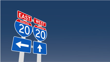 vector illustration of 20 kmh speed limit on Blue Street Traffic Signs