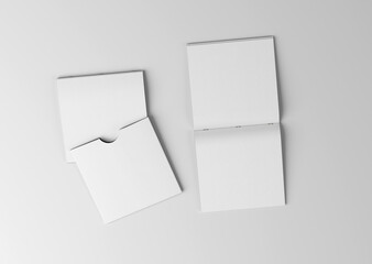 whit plain blank empty open and close square paper calendar on isolated background