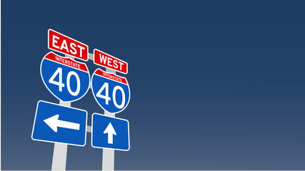 vector illustration of 40 kmh speed limit on Blue Street Traffic Signs
