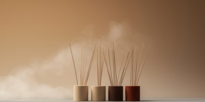 Decoraci&oacute;n minimalista artesanal ambientador, colecci&oacute;n de cer&aacute;mica con varillas de incienso, decoraci&oacute;n brutalista, mockup packaging colecci&oacute;n de lujo de incienso, ambientador aesthetic 