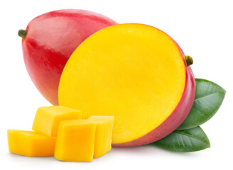 Mango half isolated on white background