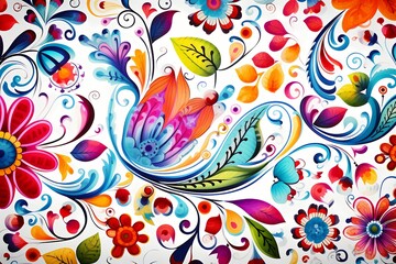 Fototapeta premium Seemles colorful pattern, wallpaper, abstract, generative ai, generative, ai