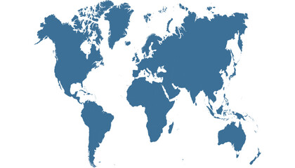 World map. Silhouette map. Color modern vector map.	