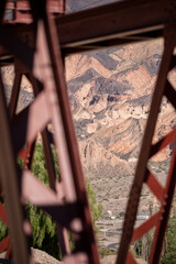 Old Metal Bridge in the tourist city of Tilcara in Argentina