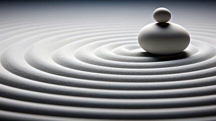 Obraz premium Generative AI, Zen garden, hypnotic simple illustration, calm relax and meditation concept
