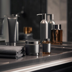 cosmetic product for men in a luxury bathroom - 647992988