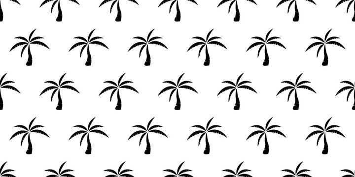 black white palm tree seamless pattern