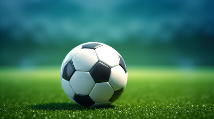 Soccer ball with fairway background