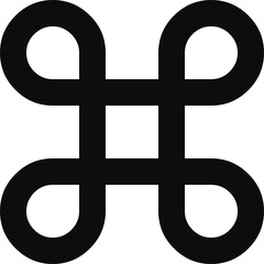 Looped square command symbol illustration icon isolated on transparent background