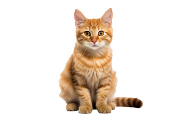 ginger red kitten cat isolated on transparent png background
