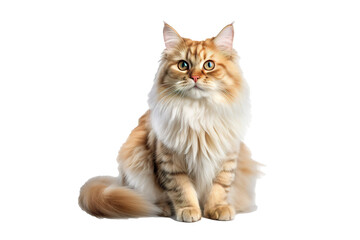 Obraz premium fluffy ginger red cat isolated on transparent png background