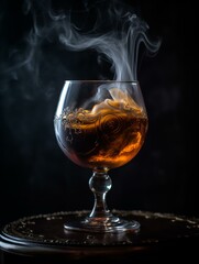 Chilled Elegance Glass with Cold Smoke Beverage