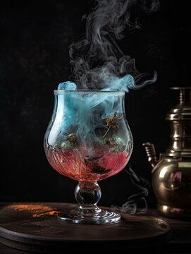 Culinary Magic Close-up of a Cold Smoke Infusion