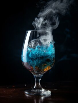 Sip of Enchantment Close-up of a Cold Smoke Beverage