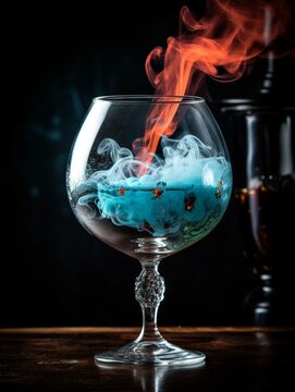 Smokey Delights Glass with an Icy Cold Smoke Drink