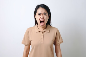 A Woman With An Angry Expression On Her Face - obrazy, fototapety, plakaty
