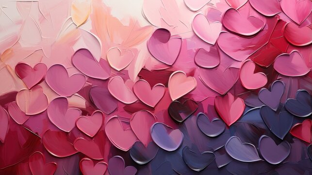 Red heart valentine day abstract background