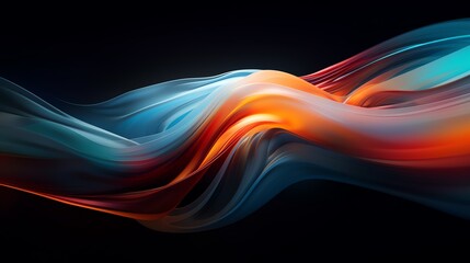 a colorful wavy fabric in a black background