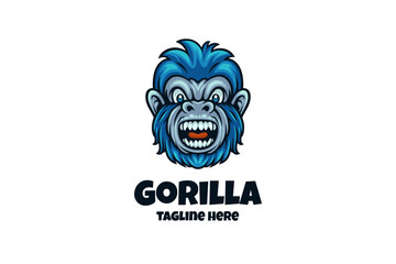 Gorilla head mascot for sport and gaming logo