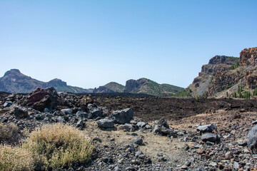 Volcanic landscape in El Teide National Park on Tenerife, Spain