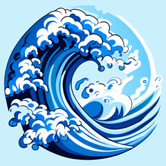 wave, isolate, vector, tsunami