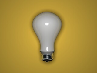white light bulb 3d realistic render.