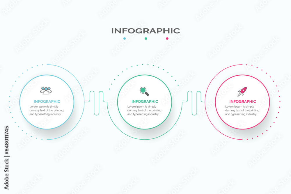 Poster infographic elements data visualization abstract elements of graph, diagram with 3 steps, options, p