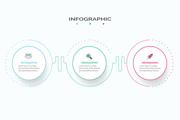 Fototapeta na wymiar Infographic elements data visualization Abstract elements of graph, diagram with 3 steps, options, parts, or processes Can be used for business process, workflow, advertising, diagram, flowchart conce