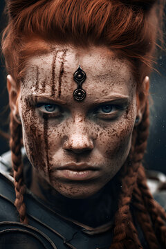 guerrera vikinga pelirroja