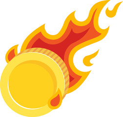 money coin fire icon. 