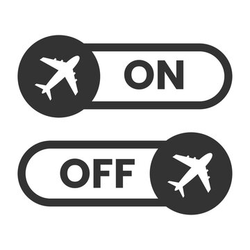 Vector illustration of airplane mode icon in dark color and transparent background(PNG).