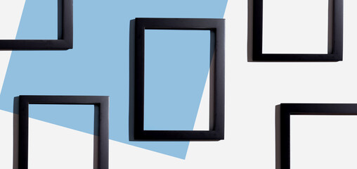 Blank rectangle picture frames with copy space