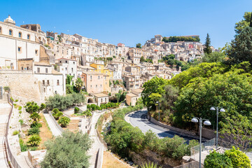 Fototapeta na wymiar Panoramic view of Ragusa Ibla, Sicily, Italy