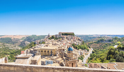 Panoramic view of Ragusa Ibla, Sicily, Italy - 648015546