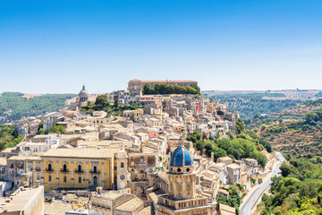 Fototapeta na wymiar Panoramic view of Ragusa Ibla, Sicily, Italy