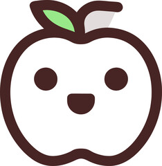 isolated cute apple fruit white background