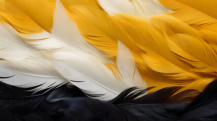 araffes of white and yellow feathers are arranged together Generative AI