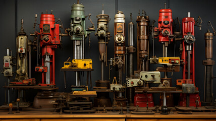 arafed image of a bunch of old machinery on a table Generative AI
