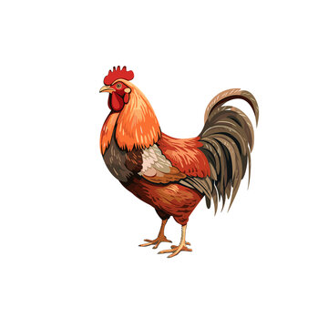 rooster vector illustration isolated on  PNG transparent background