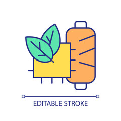 2D editable consumer health icon representing sustainable fashion, isolated vector, multicolor thin line illustration.