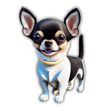 A set of images from the imagination of a cute little Chihuahua dog. Picture 6
