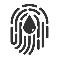 Vector illustration of fingerprint blood icon in dark color and transparent background(PNG).