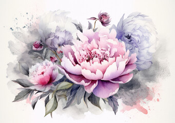 Elegant Floral Harmony - Botanical Bliss Collection Created with generative AI tools.