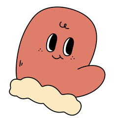 Glove Santa Merry Christmas and Happy New year. trendy retro cartoon style. Sticker pack of cartoon characters and elements.