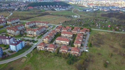 Aerial of Residential Neighbourhood and Houses Suburb