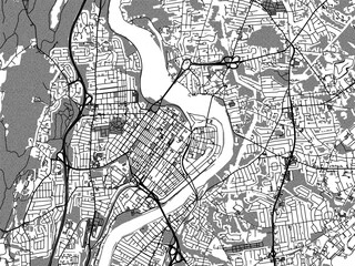 Greyscale vector city map of  Holyoke Massachusetts in the United States of America with with water, fields and parks, and roads on a white background.