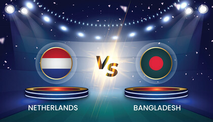 Cricket world cup India 2023 with team vs team broadcast template design