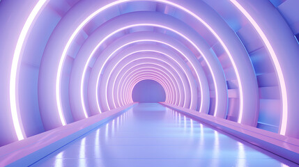Naklejka premium Soft pastel neon tunnel background