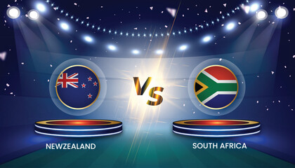 Cricket world cup India 2023 with team vs team broadcast template design